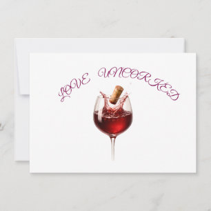 Tarjeta Festiva Copo de vino para boda elegante Fiesta