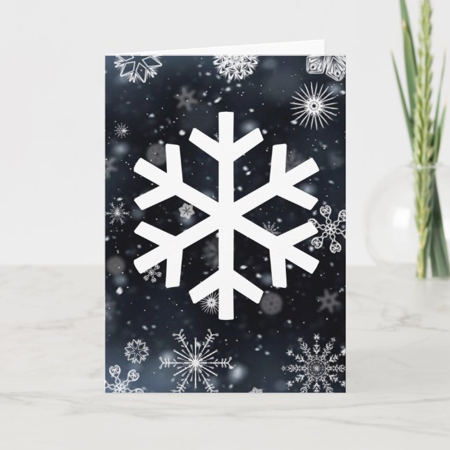 Tarjeta Festiva Copos de nieve (Anverso)