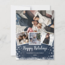 Copos de nieve azul collage multifoto de vacacione