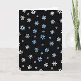 Tarjeta Festiva Copos de nieve (azul y blanco)