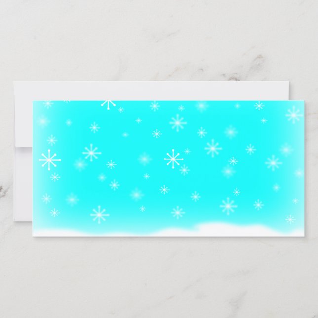 TARJETA FESTIVA COPOS DE NIEVE BABYBLUE (Anverso)