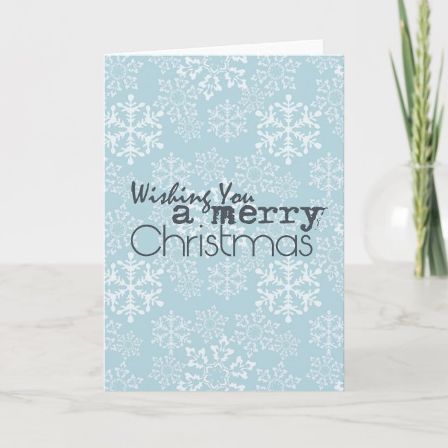 Tarjeta Festiva Copos de nieve blancos (Anverso)