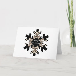Tarjeta Festiva Copos de nieve blancos y negros del arte del