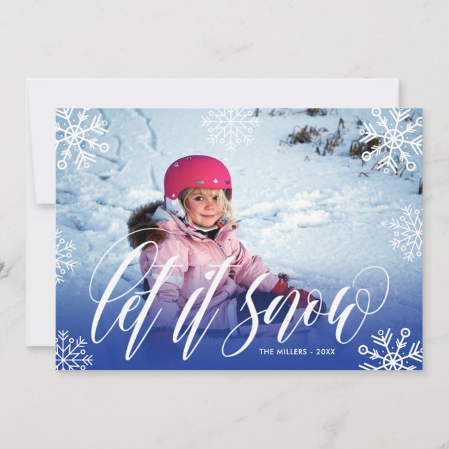 Tarjeta Festiva Copos de nieve bonitos - déjelo nevar - foto del (Anverso)
