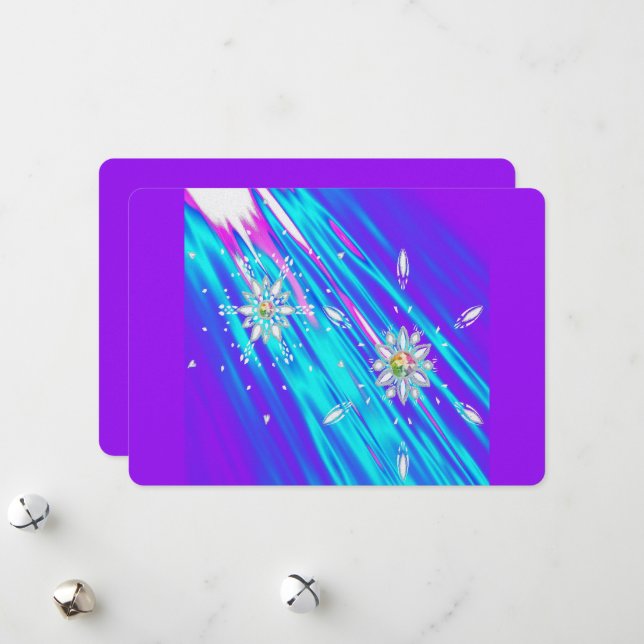 Tarjeta Festiva Copos de nieve con brillo (Anverso/Reverso In Situ)