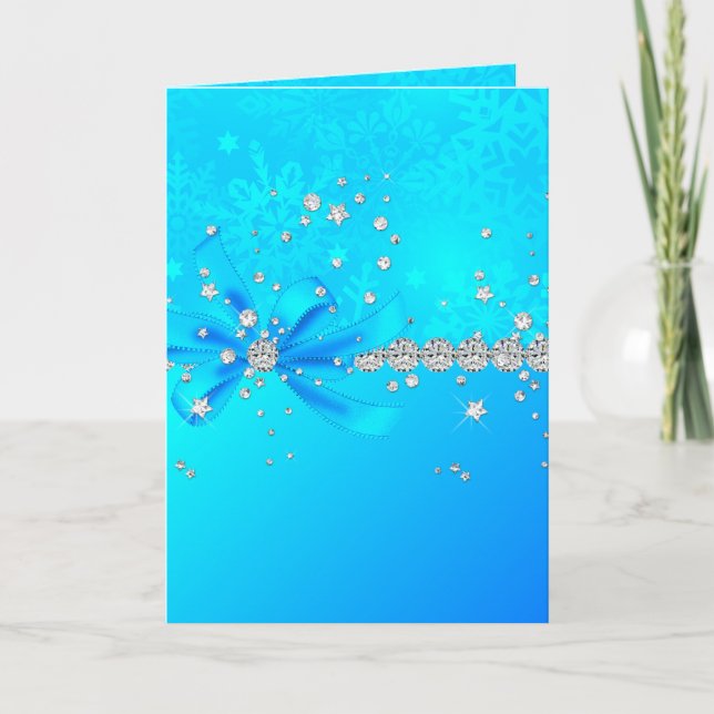 Tarjeta Festiva Copos de nieve congelados (Anverso)