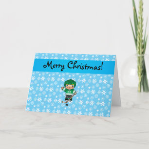 Tarjeta Festiva Copos de nieve conocidos personalizados del azul