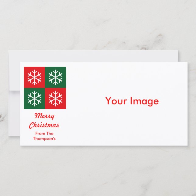 Tarjeta Festiva Copos de nieve de arte pop (Anverso)