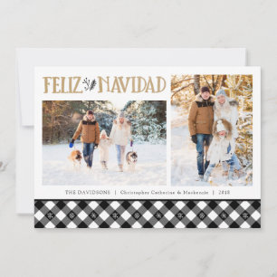 Tarjeta Festiva Copos de nieve del control del búfalo de B&W el