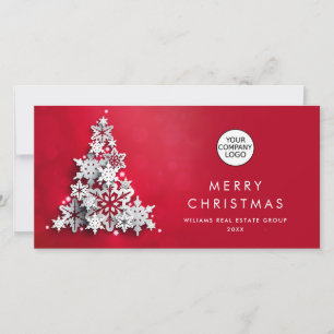 Tarjeta Festiva Copos de nieve Gremio Corporativo de Árbol de Navi