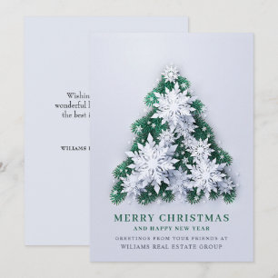 Tarjeta Festiva Copos de nieve Gremio Corporativo de Árbol de Navi