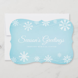 Tarjeta Festiva Copos de nieve modernos   Saludos de temporada méd