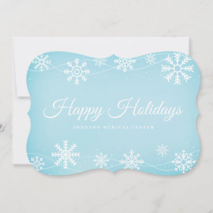 Tarjeta Festiva Copos de nieve modernos   Saludos médicos de vacac