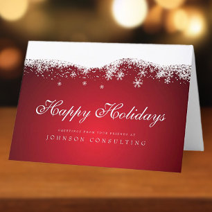 Tarjeta Festiva Copos de nieve modernos   Saludos navideños
