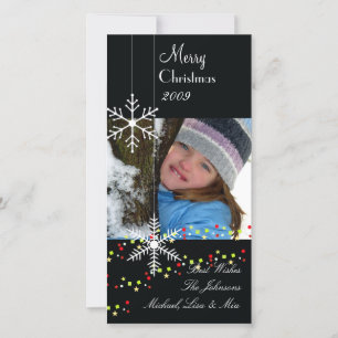 Tarjeta Festiva Copos de nieve ~ navidades blancos y negros
