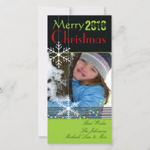 Tarjeta Festiva Copos de nieve ~ navidades negros y blancos, guarn