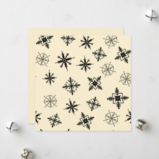 Tarjeta Festiva Copos de Nieve Navideños Simples