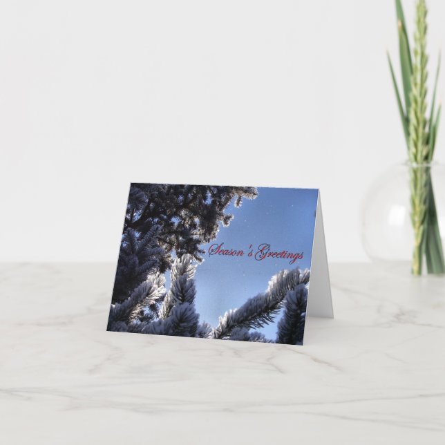 Tarjeta Festiva Copos de nieve y los saludos de la estación del (Anverso)