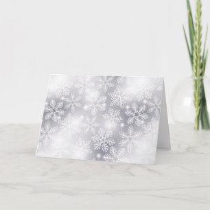Tarjeta Festiva Copos de nieve y luces