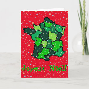 Tarjeta Festiva Copos de nieve y mapa en colores pastel alegres de