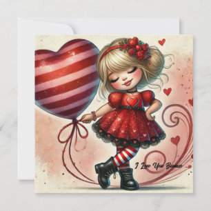 Tarjeta Festiva Coquette Pequeño personalizado de San Valentín glo
