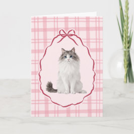 Tarjeta Festiva Coquette Rag Doll Cat Valentines Day Card
