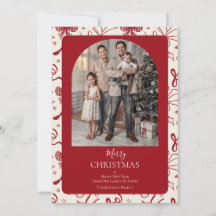 Coquette rojo moderno foto personalizada de Navida