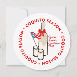 Tarjeta Festiva Coquito Season Custom Photo Text Circle