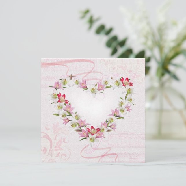 Tarjeta Festiva Corazón (Anverso de pie)
