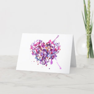 Tarjeta Festiva Corazón acuarela abstracta para Día de San Valentí