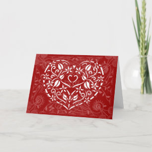 Tarjeta Festiva Corazón afiligranado