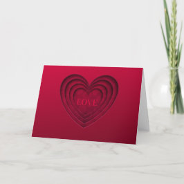 Tarjeta Festiva Corazón "Amor" - Rojo