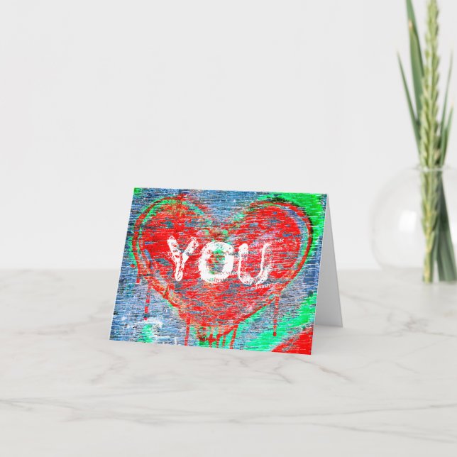 Tarjeta Festiva Corazón angustiado (Anverso)