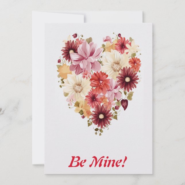 Tarjeta Festiva Corazón Arcoíris Flor de Amor 2 Personalizado (Anverso)