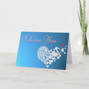 Tarjeta Festiva Corazón blanco rojo azul que te amo