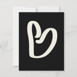 Tarjeta Festiva Corazón blanco sobre San Valentín de amor negro