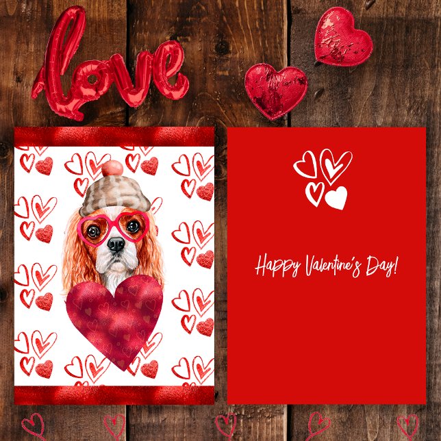 Tarjeta Festiva Corazón Cavalier Spaniel Perro Lover Valentine Reg (Subido por el creador)