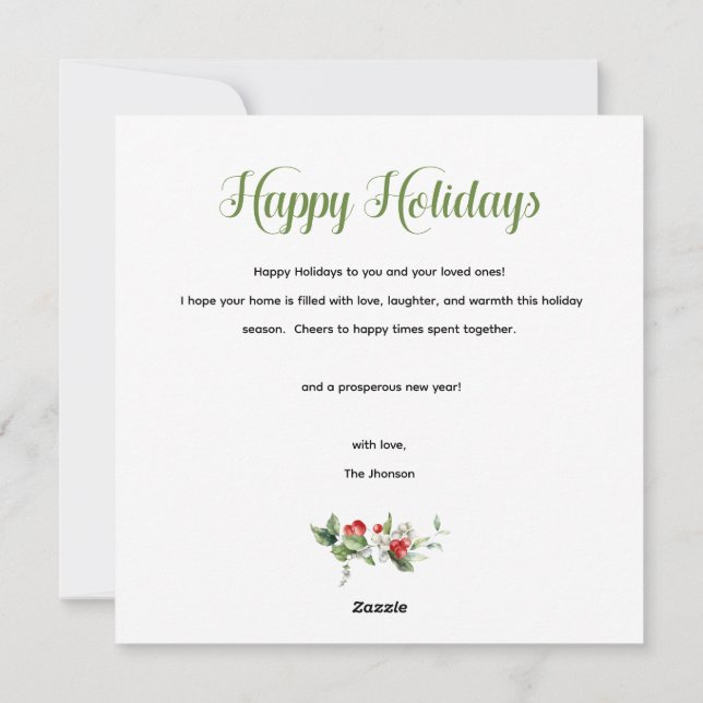 Tarjeta Festiva Corazón Collage de Fotos Manuscrito Felices Fiesta (Reverso)