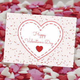 Tarjeta Festiva Corazón de amor rojo romántico lindo Día de San Va