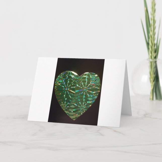 Tarjeta Festiva Corazón de amor verde (Anverso)