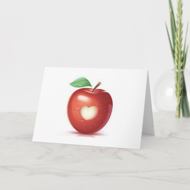 Tarjeta Festiva Corazón de Apple (Anverso)