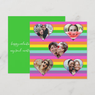 Tarjeta Festiva Corazón de arcoiris moderno 5 guión gráfico hol mo