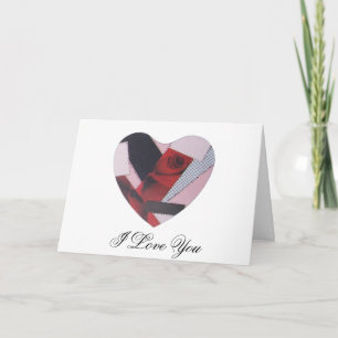 Tarjeta Festiva Corazón de arte, corazón, te amo con poema