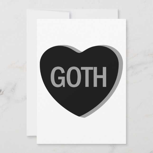 Tarjeta Festiva Corazón de Caramelo - Goth (Anverso)