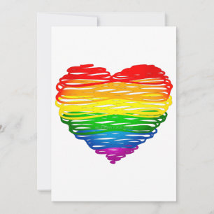 Tarjeta Festiva Corazón de colores de arcoíris de SlipperyJoe gara