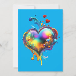 Tarjeta Festiva Corazón de colores vibrantes