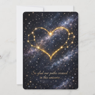 Tarjeta Festiva Corazón de constelación celestial del día de San V