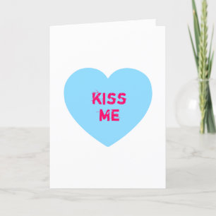 Tarjeta Festiva Corazón de Conversación Beso Azul