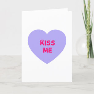 Tarjeta Festiva Corazón de conversación Purple Kiss Me