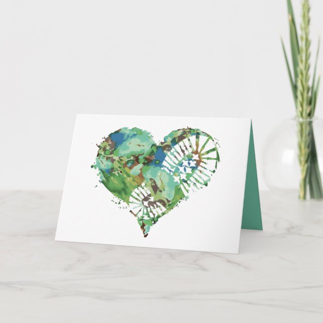 Tarjeta Festiva corazón de estómago de arranque (Anverso)